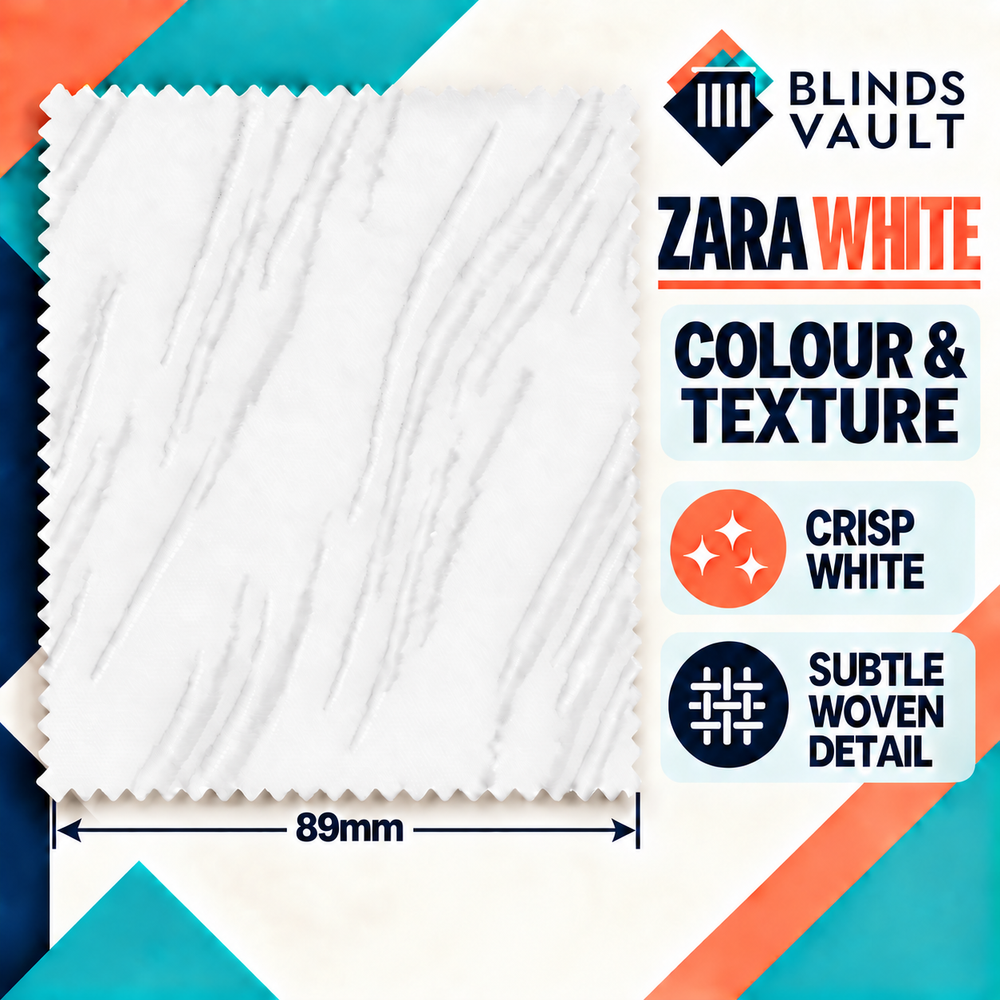 Zara White 89mm (3.5")  Dimout Replacement Vertical Blind Slats